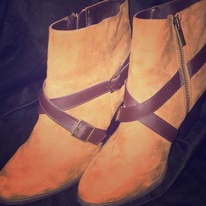 Faux suede boots
